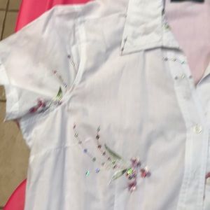 Lemon Grass Studio sequin floral top